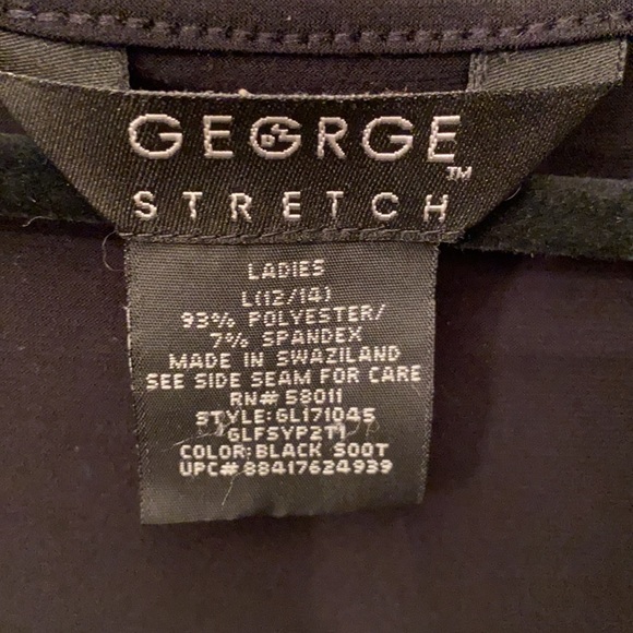 Draped black 3/4 sleeve blouse - Picture 4 of 4